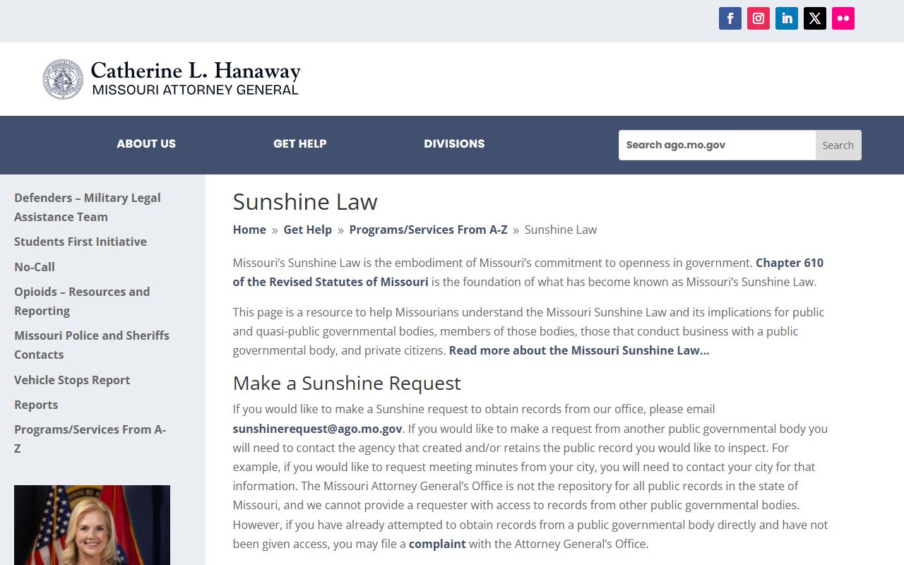 St. Francois County court records Missouri Sunshine Law guidance