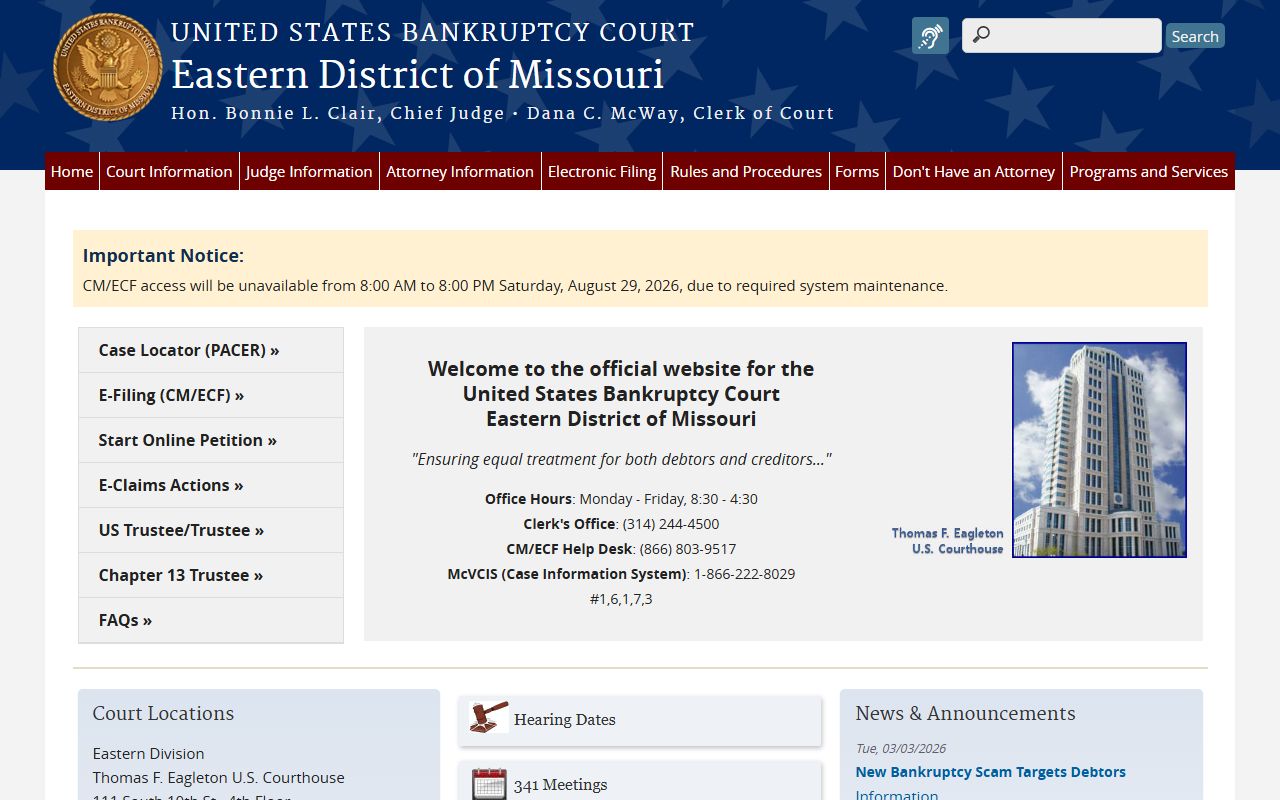 St. Francois County Circuit Court records and Eastern District bankruptcy court