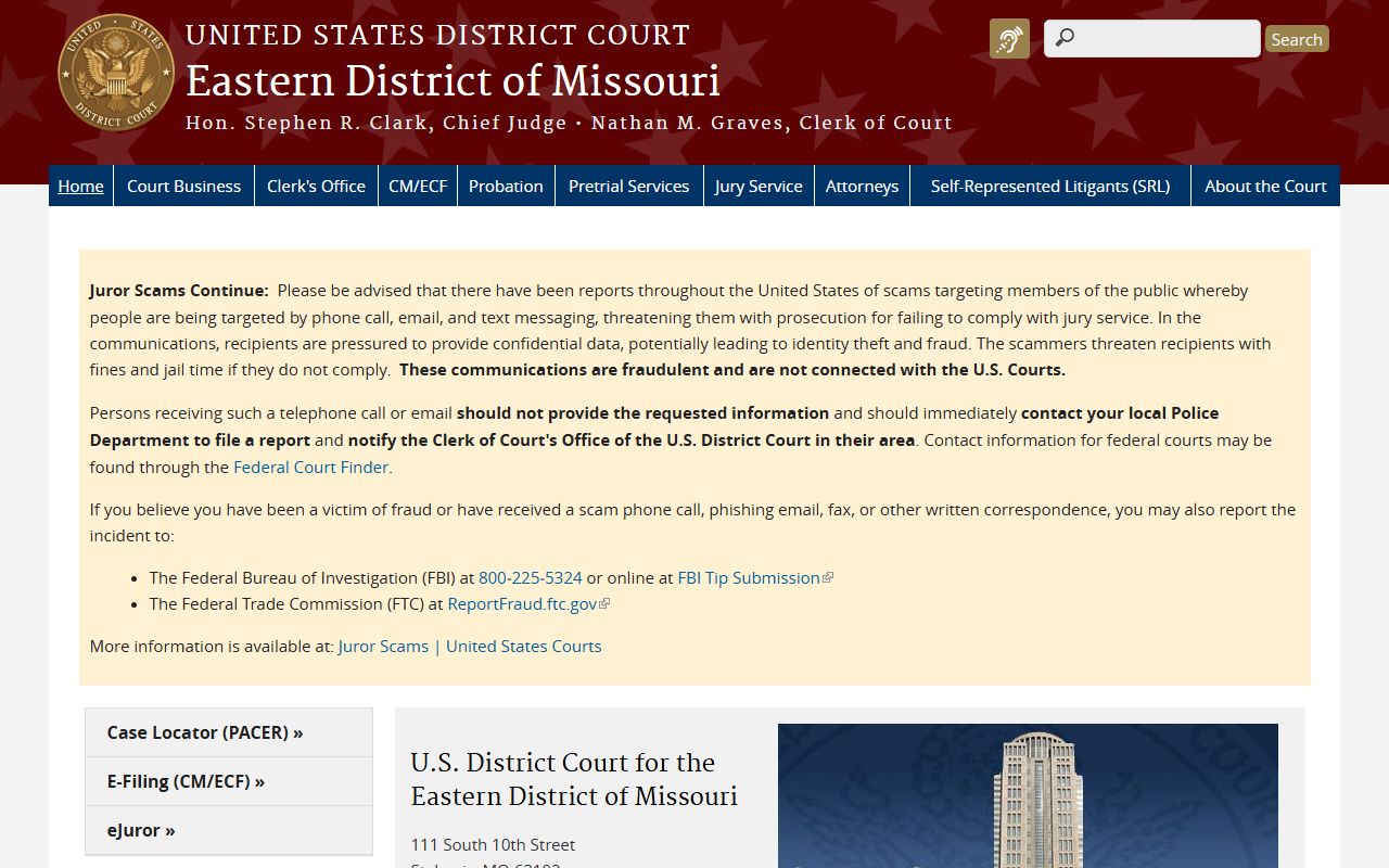 St. Francois County Circuit Court records and Eastern District of Missouri federal court
