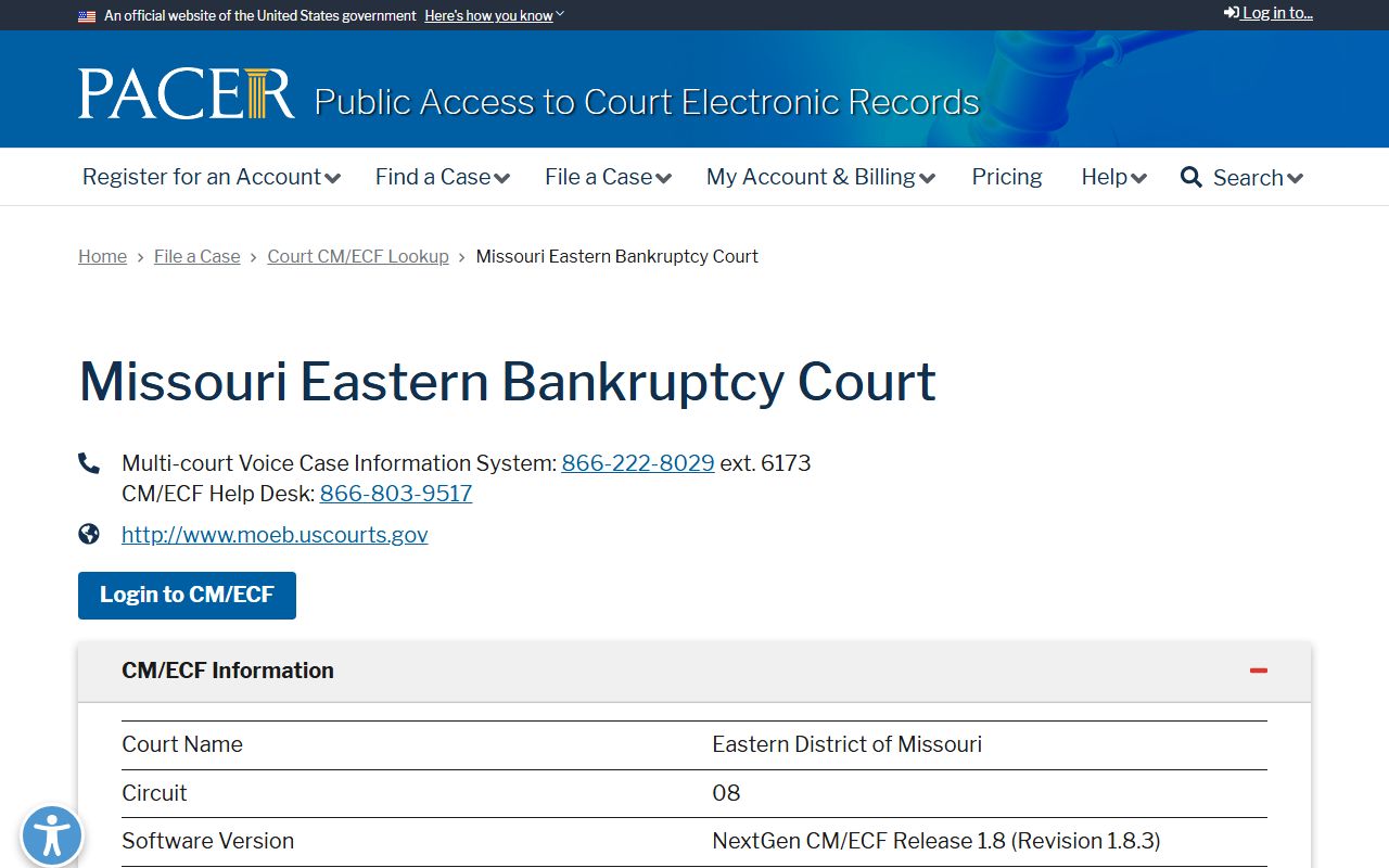 St. Francois County Circuit Court records and Missouri Eastern Bankruptcy PACER lookup
