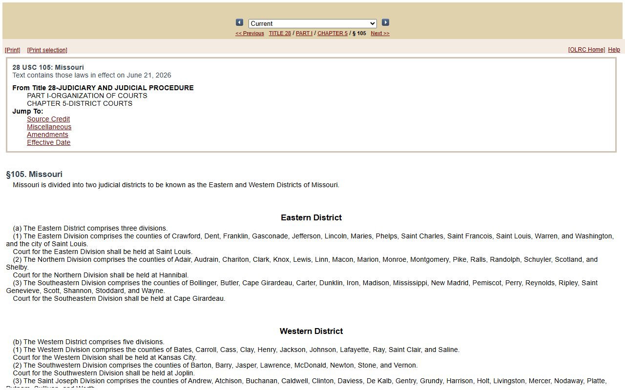 St. Francois County federal court records Eastern District division