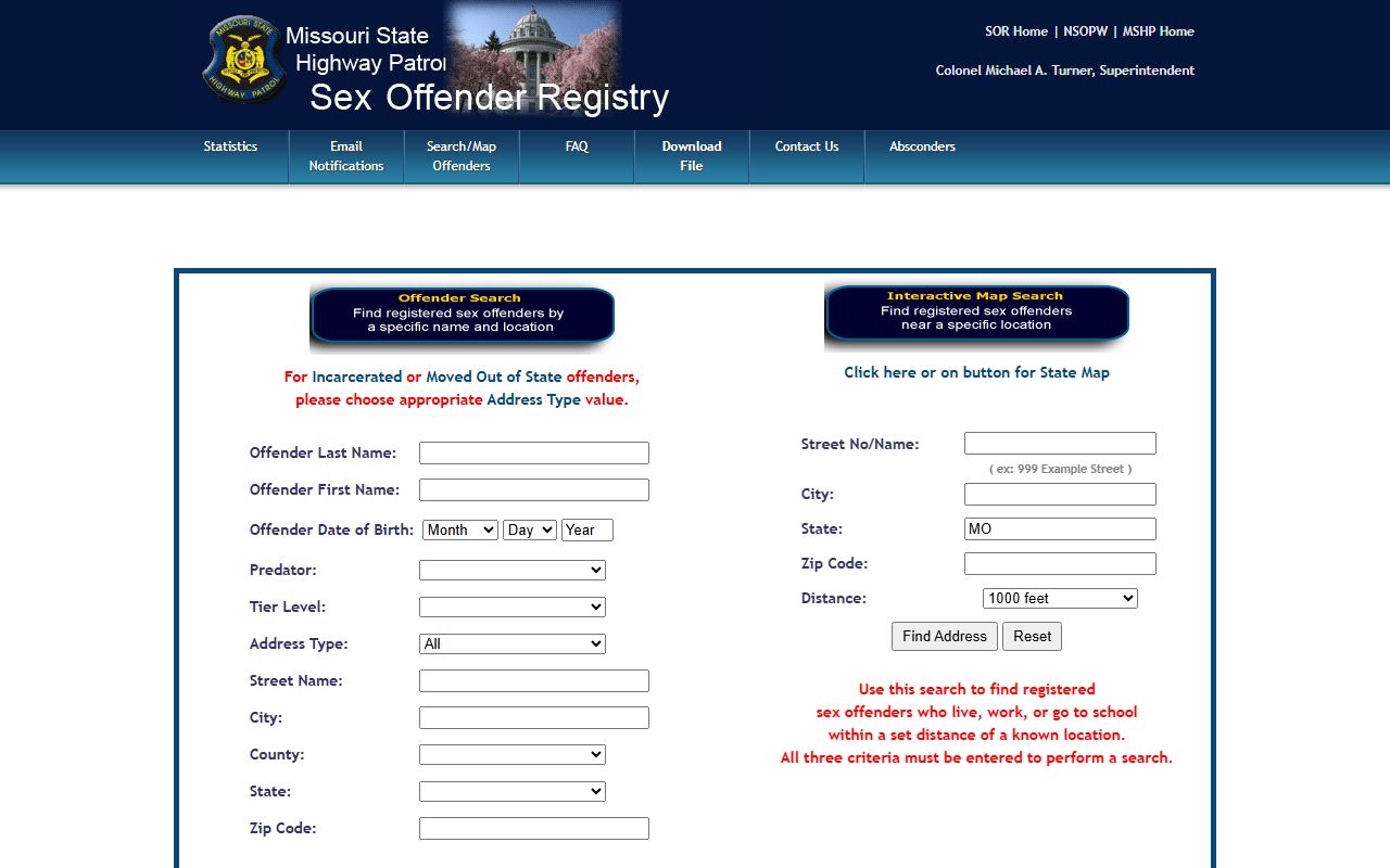 St. Francois County inmate records Missouri sex offender registry search