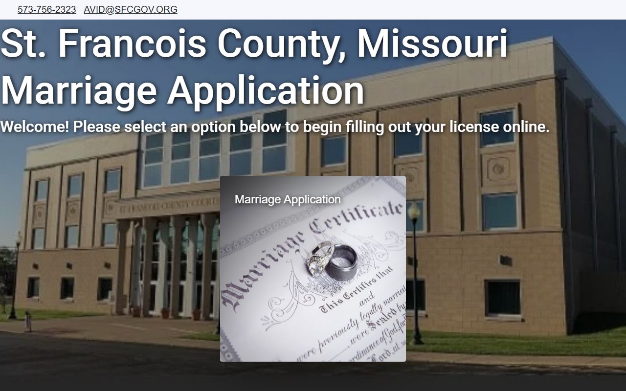 St. Francois County marriage records Fidlar application portal