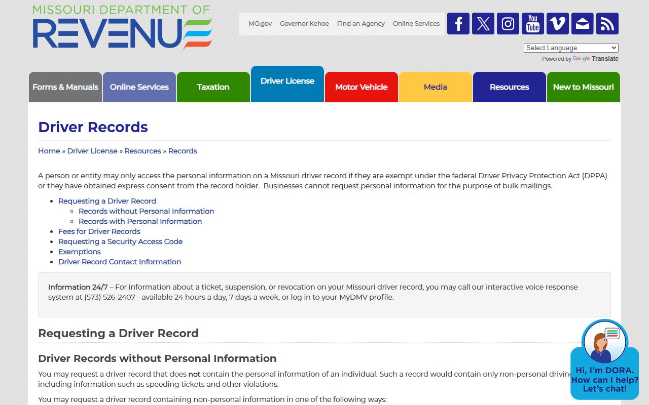 St. Francois County traffic court records and Missouri DOR driver records